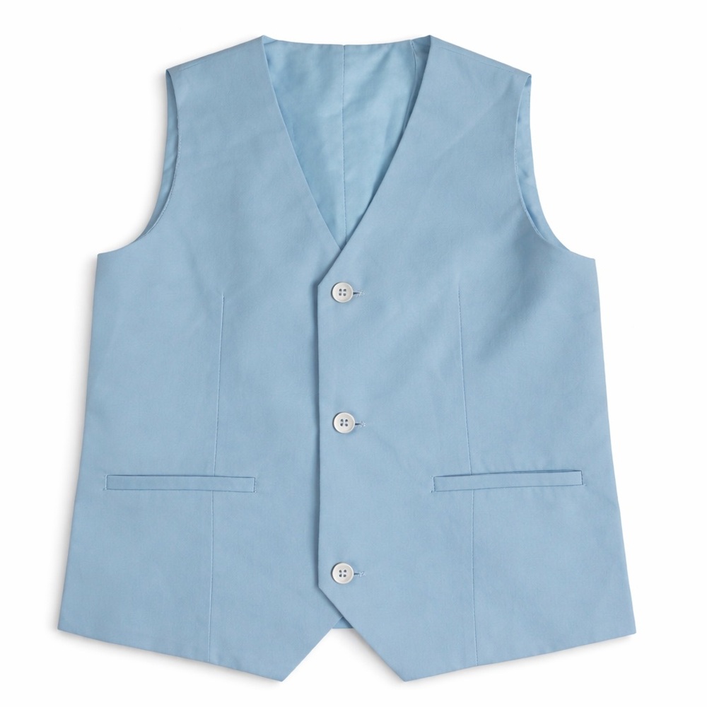 Boys Light Blue Dress Vest Size 12 Formal Wedding Easter